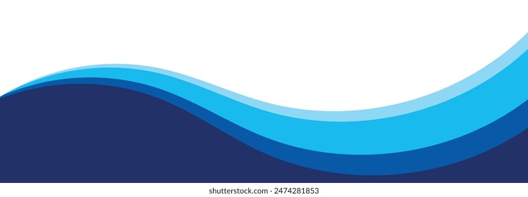 Vector-layered blue water wave banner template. Presentation template. EPS10