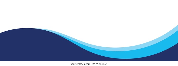 Vector-layered blue water wave banner template. Presentation template. EPS10