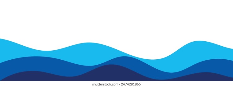 Vector-layered blue water wave banner template. Presentation template. EPS10