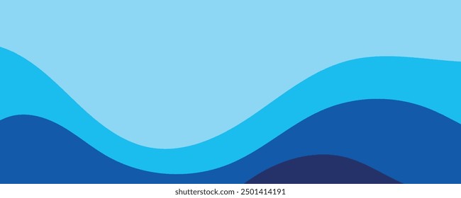 Vector-Layered Blue Water Wave Banner Template. Presentation Template. EPS10