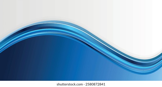 Vector-layered blue water wave banner template. Presentation template. EPS10