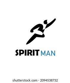 vector.logo of a very energetic man