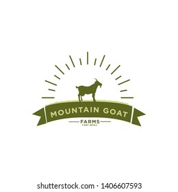 vectorn Badge mountain goat farm.