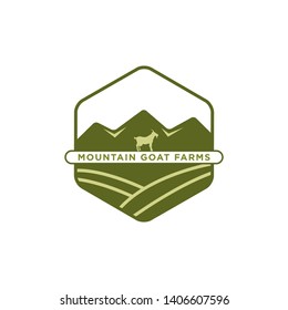 vectorn Badge mountain goat farm.