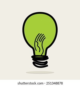 vector-of-green-bulb-with-hand-icon