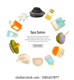 Vectorr with cartoon beauty and spa elements