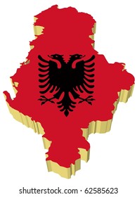  vectors 3D map of Albania