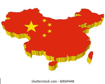 Vectors 3D Map Of China