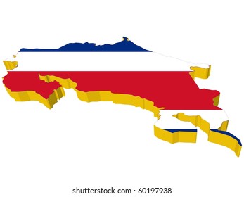 vectors 3D map of Costa Rica