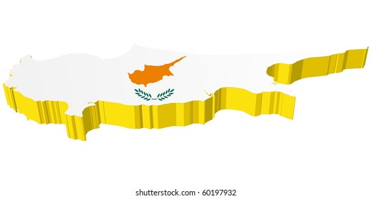 vectors 3D map of Cyprus