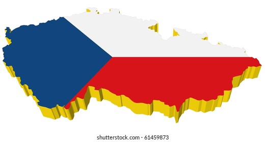 vectors 3D map of Czech