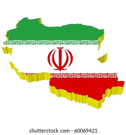 vectors 3D map of  Iran