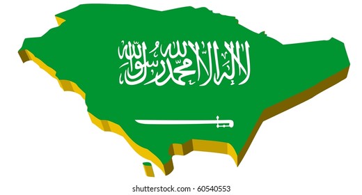 vectors 3D map of Saudi Arabia