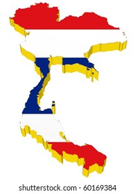 Vectors 3D Map Of Thailand