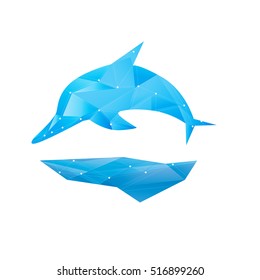vectors abstract polygon dolphin isolated design blue