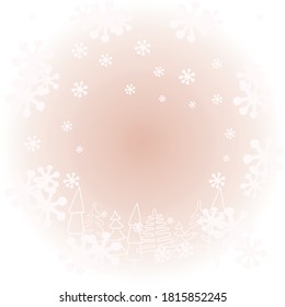 Vectors background- happy new year, winter landscape. Light pink vector frame with snowflakes. Winter sale banner