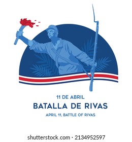 VECTORS. Banner for the Battle of Rivas in Costa Rica, also known as Juan Santamaría Day, national hero, April 11, patriotic, civic holiday, torch - Shutterstock ID 2134952597