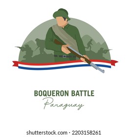 VECTORES. Cartel del Día de la Victoria de la Batalla de Boqueron en Paraguay, 29 de setiembre, héroes de Paraguay, festividad cívica, patriótico, editable, bandera