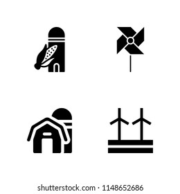  vectors with barn, pinwheel and eolic energy icons for web and mobile app