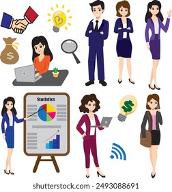 Vectors, character designs and icons, about companies, secretaries, employees, managers, workers, entrepreneurs, financial