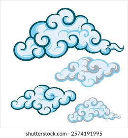 vectors of clouds are good for use as additional design references