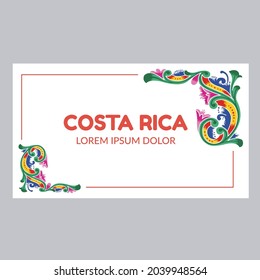 VEKTOREN. Costa Rica traditionelle OX-Design-Ornamente, Banner, Rahmen, Text-Inhaber, Postkarte, Poster, Cover