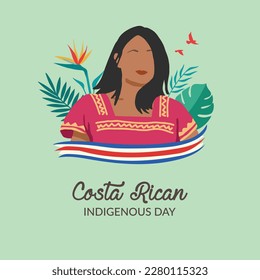 VECTORS. Costa Rican Indigenous Day or Aboriginal Day, April 19