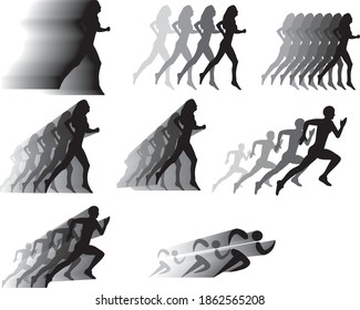 
vectors created by giving effect to running human figures