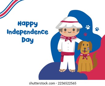 VECTORES. Banner lindo para el Día de la Independencia de Costa Rica y eventos patrióticos. Ideal para clínicas veterinarias, tiendas de mascotas y refugios para perros