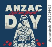 VECTORS. Editable banner for Anzac Day in Australia and New Zealand. April 25, Lest we forget, poppy flowers