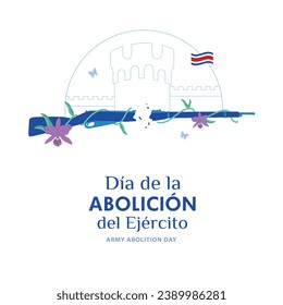 VECTORS. Editable banner for the Army Abolition Day in Costa Rica, December 1