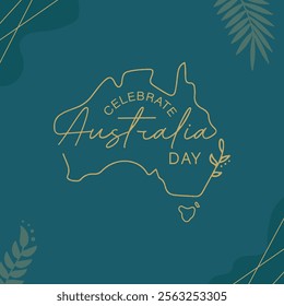 VECTORS. Editable banner for Australia day, January 26, golden, elegant