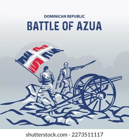 VECTORES. Banner editable para la Batalla de Azua o Batalla del 19 de marzo, la primera gran batalla de la Guerra de Independencia de República Dominicana