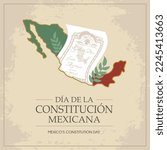 VECTORS. Editable banner for the Constitution Day in Mexico, february 5, official holiday, patriotic