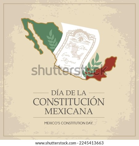 VECTORS. Editable banner for the Constitution Day in Mexico, february 5, official holiday, patriotic