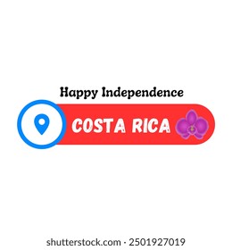 VECTORS. Editable banner for Costa Rica Independence Day and patriotic holidays, September 15, traditional dress, folkloric, text holder, nature