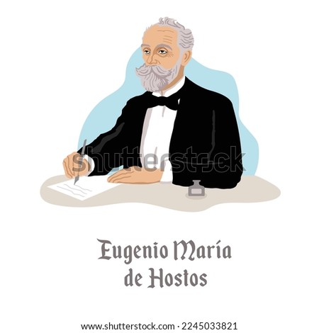 VECTORS. Editable banner of Eugenio Maria de Hostos, a Puerto Rican educator, philosopher, writer and Puerto Rican independence advocate