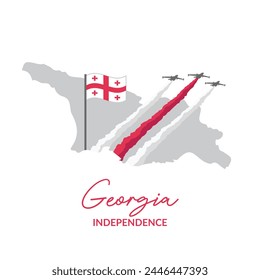 VECTORS. Editable banner for Georgia Independence Day and patriotic events