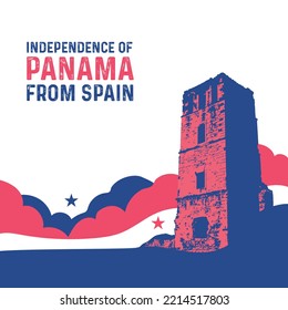 VECTORS. Editable banner for the Independence of Panama from Spain Day, Independence Day and patriotic events, November 28, folklore, flag