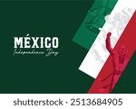 VECTORS. Editable banner for Mexico Independence Day and Independence festivities. Miguel Hidalgo, Cry of Dolores, bell, flag