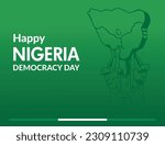 VECTORS. Editable banner for the Nigeria Democracy Day, June 12