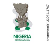 VECTORS. Editable banner for the Nigeria Democracy Day, June 12