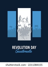 VECTORS. Editable banner for Revolution Day in Guatemala, October 20, 1944