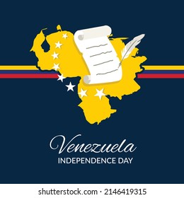 VECTORES. Pancarta editable para el Día de la Independencia de Venezuela o Declaración de Independencia, 19 de abril, fiesta cívica, patriótico