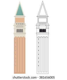  vectors of European monumental cities. 
CAMPANILE DI SAN MARCO, VENEZIA