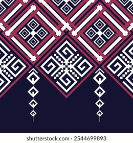The vectors of Fabric pattern line drawing with 2 colors.