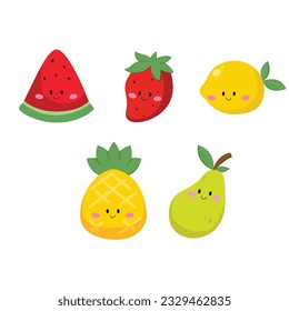 Vectors of Fruits with Faces