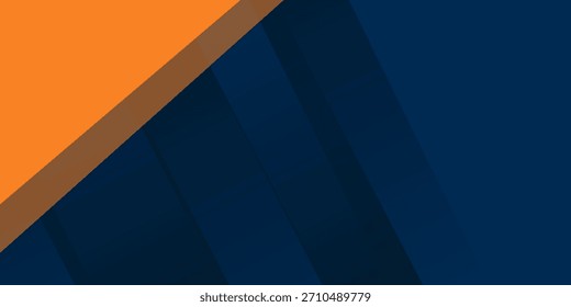 Vectores geométricos azul oscuro y naranja tema cuadrado se superponen arte de textura. Fondo
