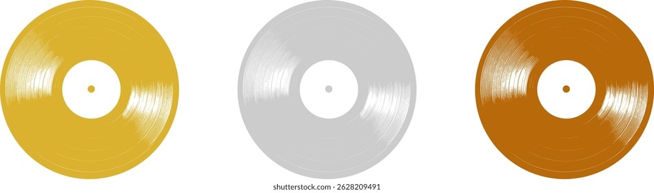 
Vectors Golden Silver and Bronze Record - Award and success in music