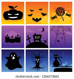 Vectors for halloween events .